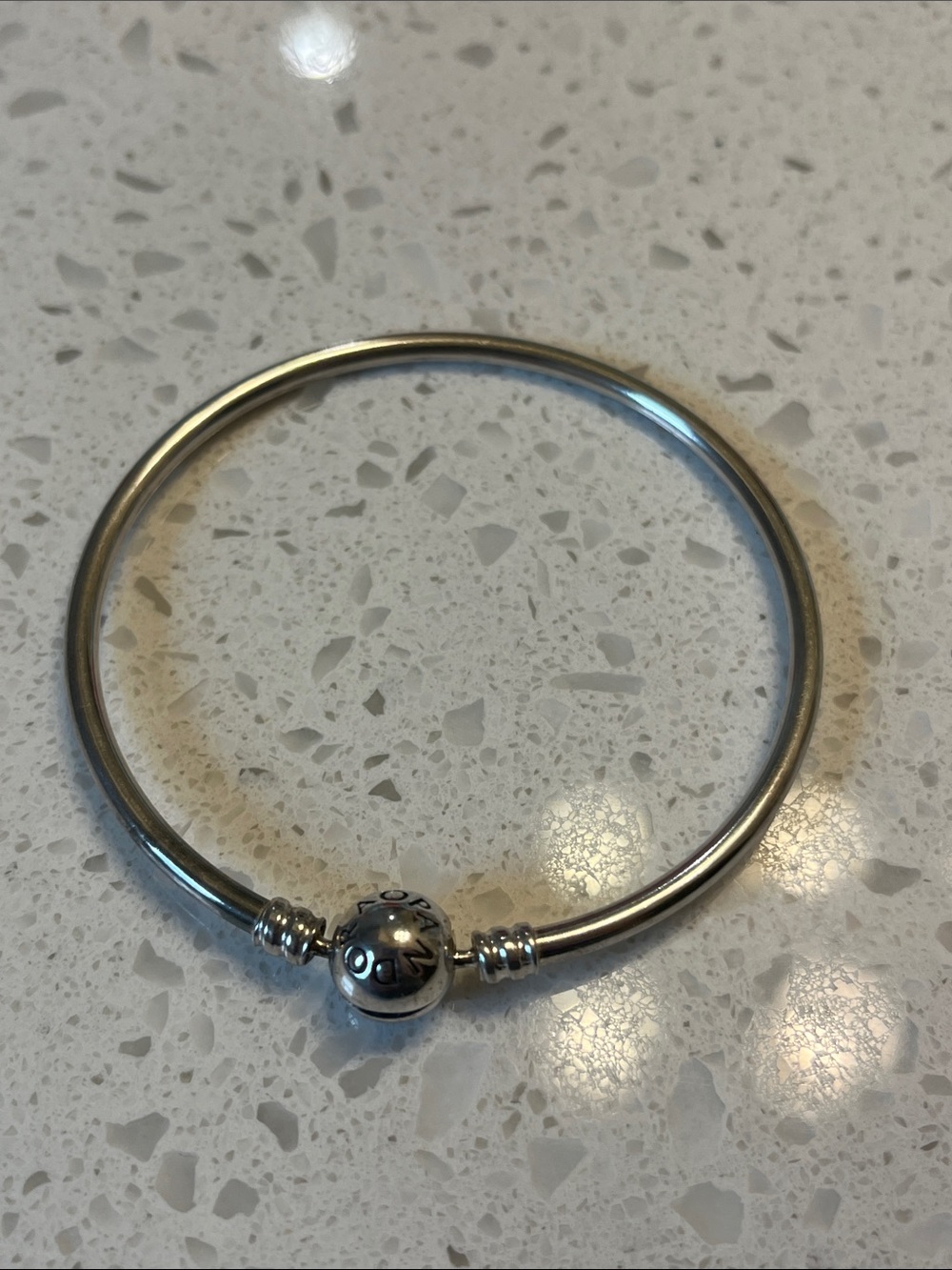 Pandora Silver Tone Hinged Bangle Bracelet - Silver